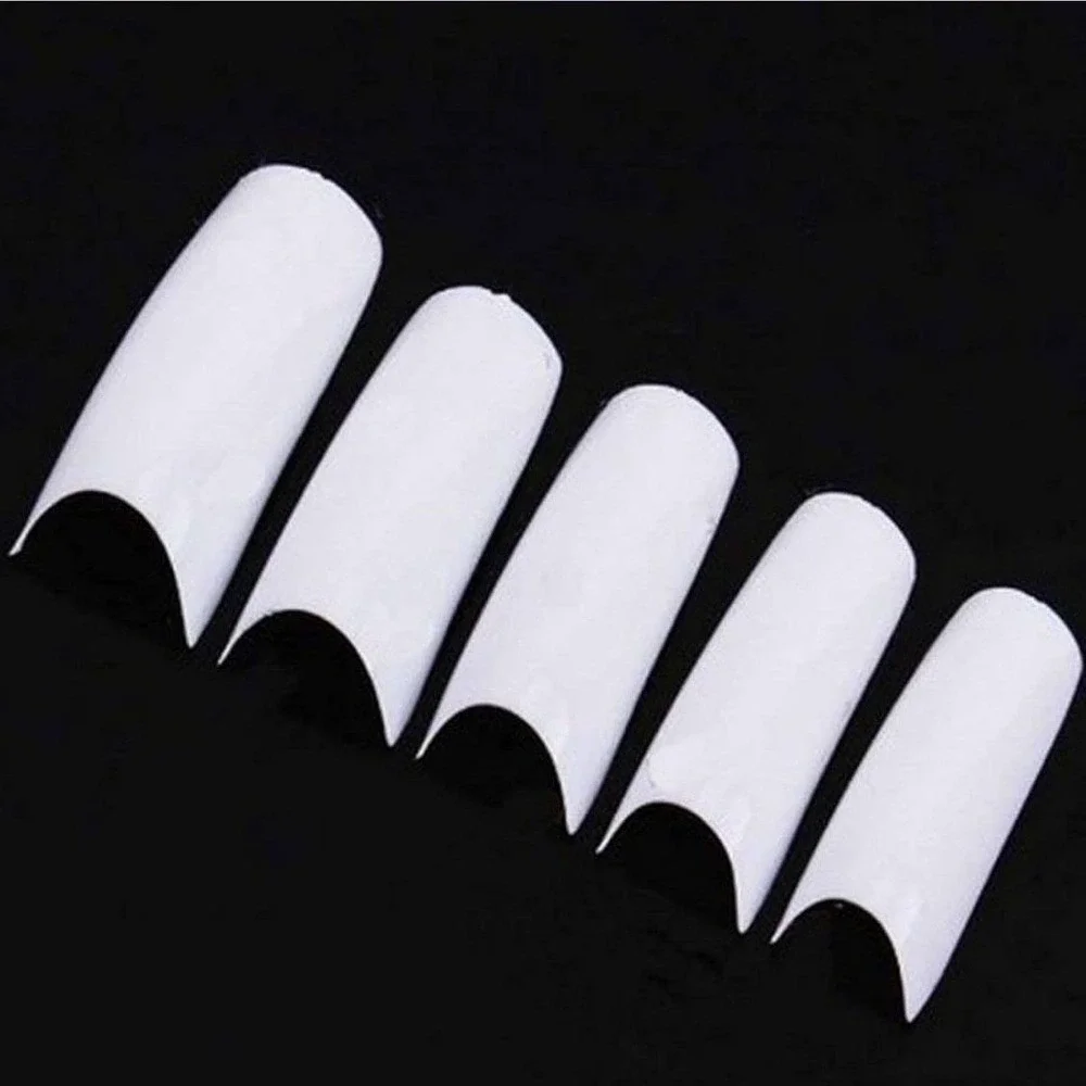 500pc White Half Cover Nail Tips Set French Manicure C-Curve Acrylic Gel DIY